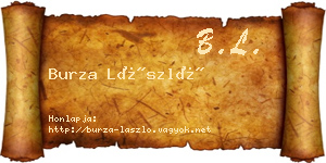 Burza László névjegykártya
